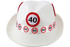 40th Birthday White Trilby Traffic Sign  1
