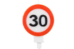 Świeca 30 urodziny znak drogowy