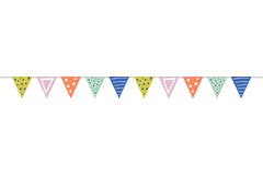 Bunting Garland Party Green Multi Colors - 6 m