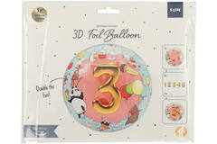 Folienballon 3D Tiere Zahlen 1-5 - 56 cm 5