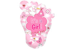 Baby Foot It’s a Girl! Birth Balloon unpacked - 46x70cm