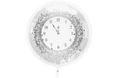 Happy New Year Foil Balloon White-Silver - 45 cm