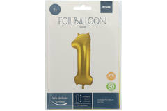 Goldener Folienballon Ziffer / Zahl 1 - 86 cm 4