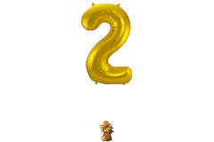 Folieballon Cijfer 2 - Goud - 86 cm 2