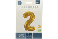Folieballon Cijfer 2 - Goud - 86 cm 4