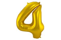 Gouden Folieballon Cijfer 4 - 86 cm