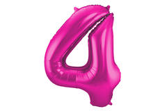 4 Shaped Number Balloon Magenta - 86 cm
