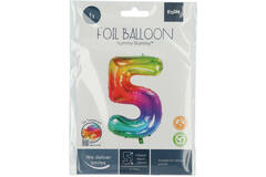 Folieballon Yummy Gummy Rainbow Cijfer 5 - 81 cm 4