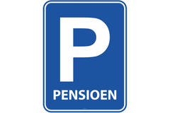 Segno di pensionamento parcheggio segno porta