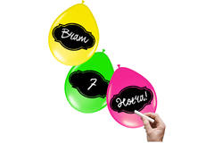 Balony do pisania w neonowych kolorach - 6 sztuk