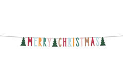 Ghirlanda di lettere 'Merry Christmas' - Holly Jolly - 1,5 metri