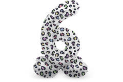 Foil Balloon with Base Number 6 Bright Panther - 72 cm 1