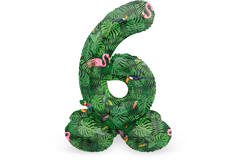Foil Balloon with Base Number 6 Jungle Vibe - 72 cm