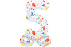 Foil Balloon with Base Number 5 Joyful Party - 72 cm