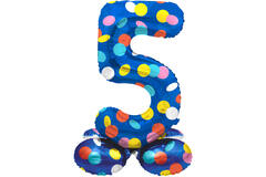 Palloncino Foil con Base Numero 5 Colorful Dots - 72 cm 1
