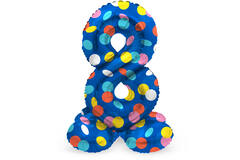 Palloncino Foil con Base Numero 8 Colorful Dots - 72 cm 1