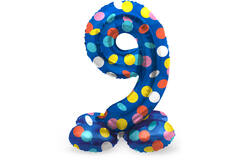 Palloncino Foil con Base Numero 9 Colorful Dots - 72 cm 1