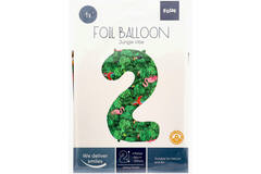 Folieballon Cijfer 2 Jungle Vibe - 86 cm 2