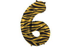 Palloncino Foil Numero 6 Tiger Chic - 86 cm 1