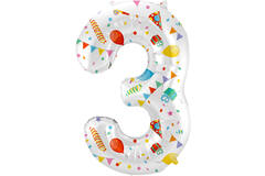 Palloncino Foil Numero 3 Joyful Party - 86 cm 1