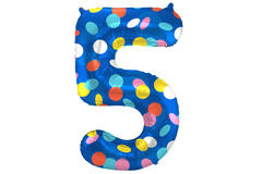 Palloncino Foil Numero 5 Colorful Dots - 86 cm 1