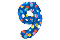 Palloncino Foil Numero 9 Colorful Dots - 86 cm 1