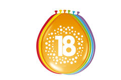Palloncini 18 Anni Happy Bday Dots 30cm - 8 pezzi