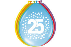 Palloncini 25 Anni Happy Bday Dots 30cm - 8 pezzi