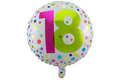 18th Birthday Happy Bday Dots Foil Balloon - 45 cm