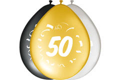 Palloncini festa 50 anni alla moda 30 cm - 8 pezzi