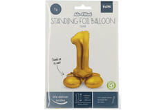 Stehender Folienballon Ziffer / Zahl 1 Gold - 72 cm 2
