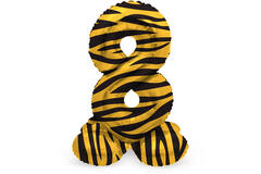 Foil Balloon with Base Number 8 Tiger Chic - 41 cm