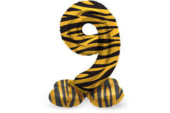 Palloncino Foil con Base Numero 9 Tiger Chic - 41 cm 1