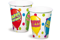 Happy Birthday Party Disposable Cups - 6 pieces