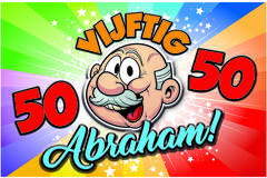 50th Birthday Abraham Rainbow Door Sign - 58x37 cm