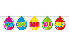 100 Jaar Birthday Ballonnen Slinger - 10 meter 1