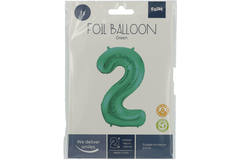 Green Metallic Mat Foil Balloon Number 2 - 86 cm 3