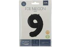 Foil Balloon Number 9 Black Metallic Matt - 86 cm 2