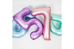 Folienballon Ziffer / Zahl 1 Pastellrosa Metallic Matt - 86 cm 4