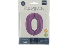 Folienballon Ziffer / Zahl 0 Lila Metallic Matt - 86 cm 2