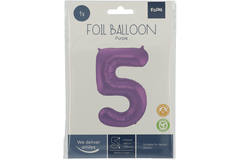 Folienballon Ziffer / Zahl 5 Lila Metallic Matt - 86 cm 2