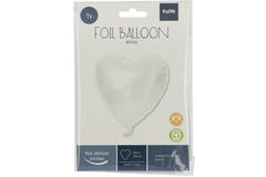Foil Balloon Heart-shaped White Metallic Matt - 45 cm 2