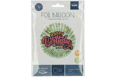 Foil Balloon Birthday Retro Stars - 45 cm 2