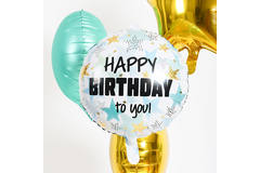 Folieballon Verjaardag Sterren Blauw/Goud - 45 cm 5