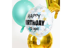 Folieballon Verjaardag Sterren Blauw/Goud - 45 cm 4