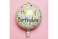 Folieballon Verjaardag Bloemen Roze - 45 cm 5
