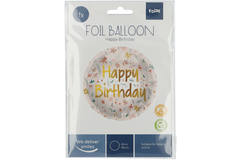Folieballon Verjaardag Bloemen Roze - 45 cm 2