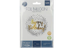 Foil Balloon Birthday Dots Black - 45 cm 2