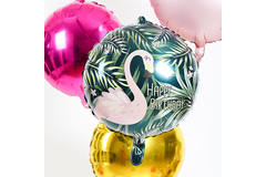 Balon foliowy Urodziny Tropikalny Flaming - 45 cm 4