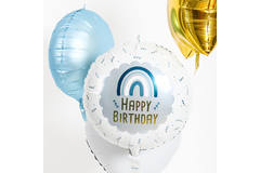Folieballon Verjaardag Regenboog Blauw - 45 cm 4